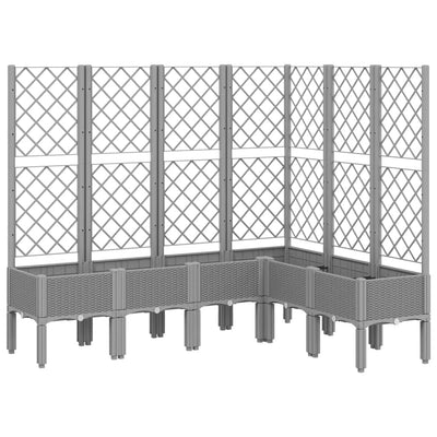 Vidaxl plantenbak met latwerk 160x120x142 cm polypropeen lichtgrijs