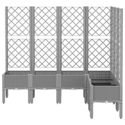 Vidaxl plantenbak met latwerk 160x120x142 cm polypropeen lichtgrijs - afbeelding 3