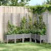 Vidaxl plantenbak met latwerk 160x120x142 cm polypropeen lichtgrijs