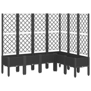 Vidaxl plantenbak met latwerk 160x120x142 cm polypropeen zwart - afbeelding 2
