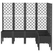 Vidaxl plantenbak met latwerk 160x120x142 cm polypropeen zwart - afbeelding 3