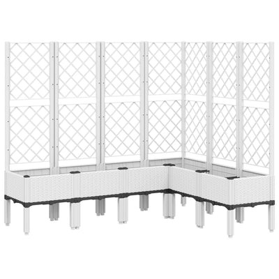 Vidaxl plantenbak met latwerk 160x120x142 cm polypropeen wit