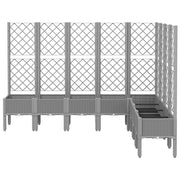 Vidaxl plantenbak met latwerk 200x160x142 cm polypropeen lichtgrijs - afbeelding 3