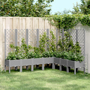 Vidaxl plantenbak met latwerk 200x160x142 cm polypropeen lichtgrijs - afbeelding 1