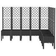 Vidaxl plantenbak met latwerk 200x160x142 cm polypropeen zwart - afbeelding 3