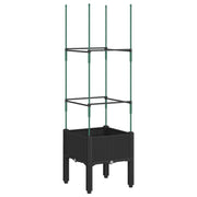Vidaxl plantenbak met latwerk 40x40x142,5 cm polypropeen zwart - afbeelding 2