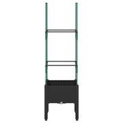 Vidaxl plantenbak met latwerk 40x40x142,5 cm polypropeen zwart - afbeelding 3