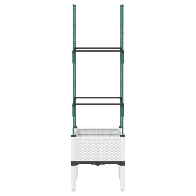 Vidaxl plantenbak met latwerk 40x40x142,5 cm polypropeen wit