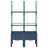 Vidaxl plantenbak met latwerk 80x40x142,5 cm polypropeen blauwgrijs