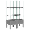Vidaxl plantenbak met latwerk 80x40x142,5 cm polypropeen lichtgrijs
