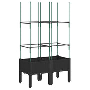 Vidaxl plantenbak met latwerk 80x40x142,5 cm polypropeen zwart - afbeelding 2