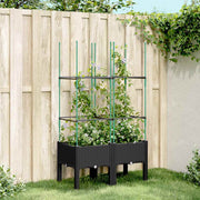 Vidaxl plantenbak met latwerk 80x40x142,5 cm polypropeen zwart - afbeelding 1