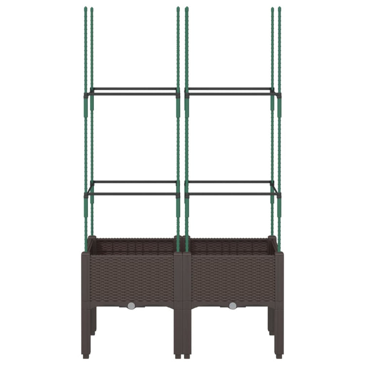 Vidaxl plantenbak met latwerk 80x40x142,5 cm polypropeen bruin