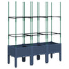 Vidaxl plantenbak met latwerk 120x40x142,5 cm polypropeen blauwgrijs