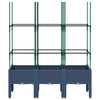 Vidaxl plantenbak met latwerk 120x40x142,5 cm polypropeen blauwgrijs
