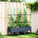 Vidaxl plantenbak met latwerk 120x40x142,5 cm polypropeen blauwgrijs