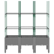Vidaxl plantenbak met latwerk 120x40x142,5 cm polypropeen lichtgrijs - afbeelding 3