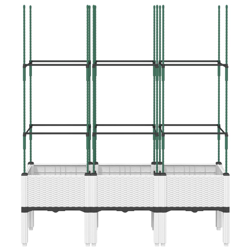 Vidaxl plantenbak met latwerk 120x40x142,5 cm polypropeen wit