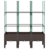 Vidaxl plantenbak met latwerk 120x40x142,5 cm polypropeen bruin