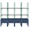 Vidaxl plantenbak met latwerk 160x40x142,5 cm polypropeen blauwgrijs