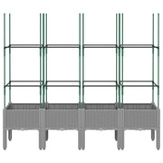 Vidaxl plantenbak met latwerk 160x40x142,5 cm polypropeen lichtgrijs - afbeelding 3