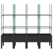 Vidaxl plantenbak met latwerk 160x40x142,5 cm polypropeen zwart - afbeelding 3