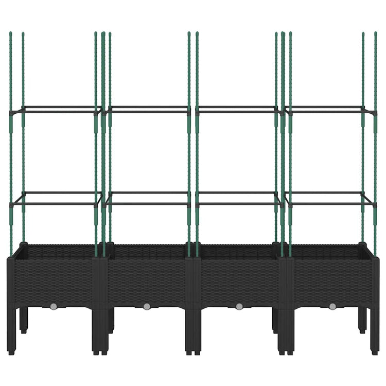 Vidaxl plantenbak met latwerk 160x40x142,5 cm polypropeen zwart