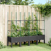 Vidaxl plantenbak met latwerk 160x40x142,5 cm polypropeen zwart - afbeelding 1