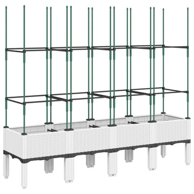 Vidaxl plantenbak met latwerk 160x40x142,5 cm polypropeen wit