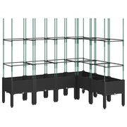 Vidaxl plantenbak met latwerk 160x120x142,5 cm polypropeen zwart - afbeelding 2