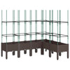 Vidaxl plantenbak met latwerk 160x120x142,5 cm polypropeen bruin
