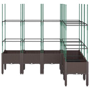 Vidaxl plantenbak met latwerk 160x120x142,5 cm polypropeen bruin - afbeelding 3