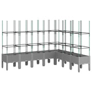 Vidaxl plantenbak met latwerk 200x160x142,5 cm polypropeen lichtgrijs - afbeelding 2