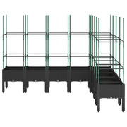 Vidaxl plantenbak met latwerk 200x160x142,5 cm polypropeen zwart - afbeelding 3