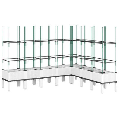 Vidaxl plantenbak met latwerk 200x160x142,5 cm polypropeen wit