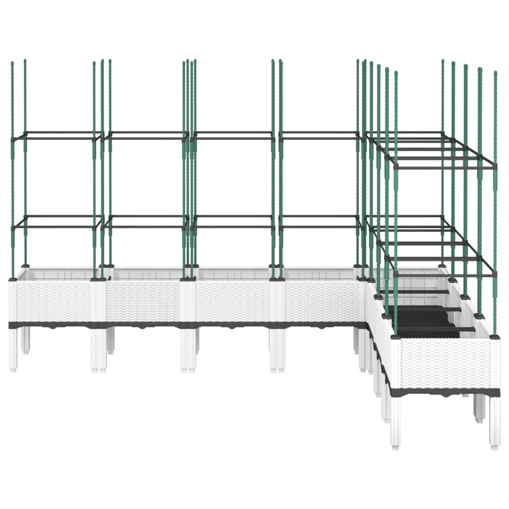 Vidaxl plantenbak met latwerk 200x160x142,5 cm polypropeen wit