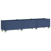 Vidaxl plantenbak met wielen 240x50x54 cm polypropeen blauwgrijs - afbeelding 2