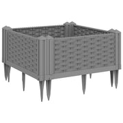 Vidaxl plantenbak met pinnen 42,5x42,5x28,5 cm polypropeen lichtgrijs - afbeelding 2