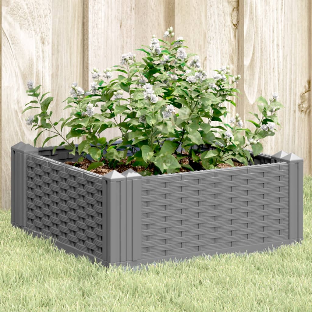 Vidaxl plantenbak met pinnen 42,5x42,5x28,5 cm polypropeen lichtgrijs