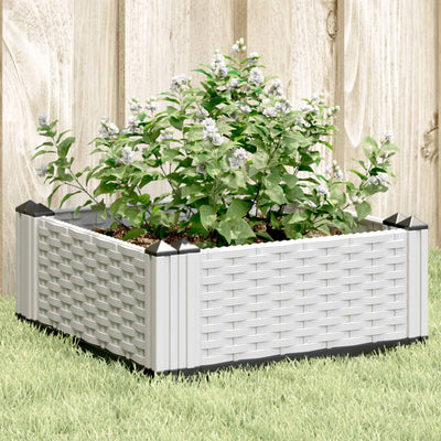 Vidaxl plantenbak met pinnen 42,5x42,5x28,5 cm polypropeen wit