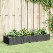 Vidaxl plantenbak met pinnen 125x40x28,5 cm polypropeen zwart - afbeelding 1