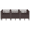 Vidaxl plantenbak met pinnen 123,5x43,5x43,5 cm polypropeen bruin