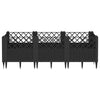 Vidaxl plantenbak met pinnen 123,5x43,5x43,5 cm polypropeen zwart