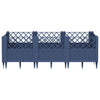 Vidaxl plantenbak met pinnen 123,5x43,5x43,5 cm polypropeen blauwgrijs
