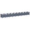 Vidaxl plantenbak met pinnen 363,5x43,5x43,5 cm polypropeen blauwgrijs