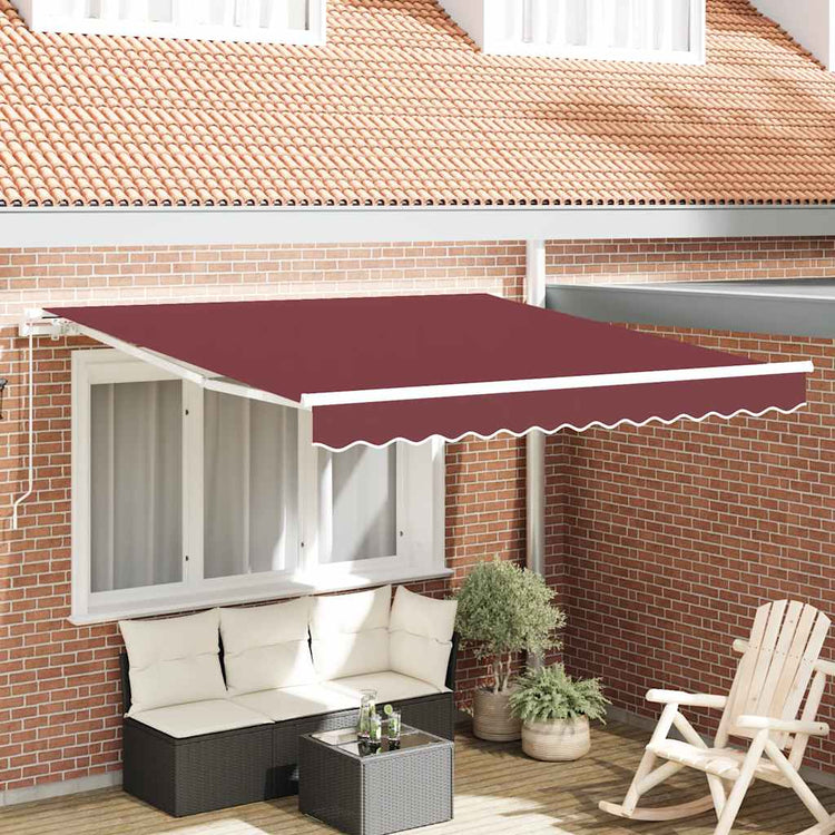 Vidaxl luifel handmatig uittrekbaar 300x250 cm bordeauxrood