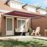 Vidaxl luifel handmatig uittrekbaar 400x300 cm bordeauxrood - afbeelding 3