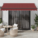 Vidaxl luifel automatisch uittrekbaar 350x250 cm bordeauxrood - afbeelding 1