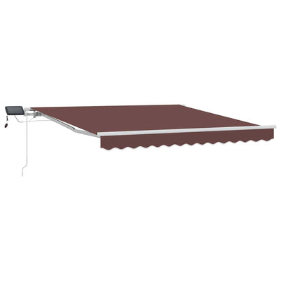 Vidaxl luifel handmatig uittrekbaar met led's 300x250 cm bruin