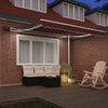 Vidaxl luifel handmatig uittrekbaar met led's 300x250 cm bruin